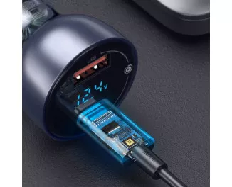 Автомобильное зарядное устройство Baseus Particular Digital Display PPS Dual Quick Charger 65W Suit (with Cable Type-C to Type-C) (TZCCKX-0G) Gray