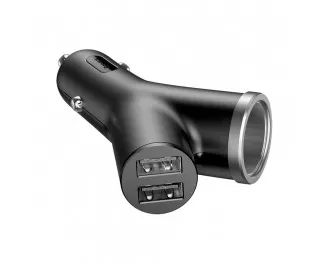 Автомобильное зарядное устройство Baseus Y Type dual USB+cigarette lighter extended car charger Black (CCALL-YX01)