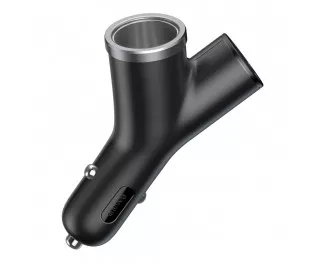 Автомобильное зарядное устройство Baseus Y Type dual USB+cigarette lighter extended car charger Black (CCALL-YX01)
