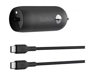 Автомобильное зарядное устройство Belkin Boost Up Car Charger 30W w/Type-C to Type-C cable (CCA004BT1MBK-B6) Black