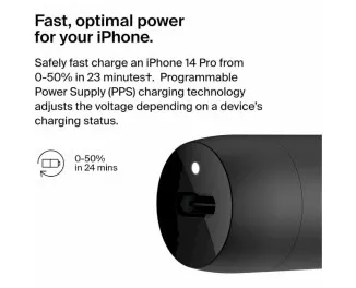 Автомобильное зарядное устройство Belkin Boost Up Car Charger 30W w/Type-C to Type-C cable (CCA004BT1MBK-B6) Black