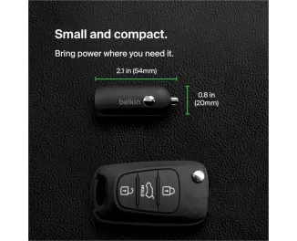Автомобильное зарядное устройство Belkin Boost Up Car Charger 30W w/Type-C to Type-C cable (CCA004BT1MBK-B6) Black