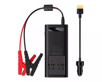 Автомобильный инвертор Baseus Super Si Power Inverter 500W (220V CN/EU) (CGNB000101) Black