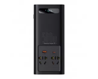 Автомобільний інвертор Baseus IGBT Power Inverter 500W (220V CN/EU) (CGNB000101) Black