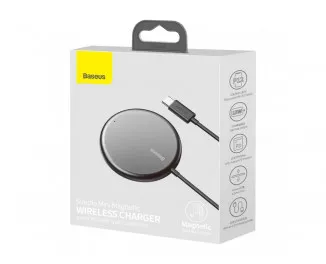 Беспроводное зарядное устройство Baseus Simple Mini Magnetic Wireless Charger 15W (MagSafe for iPhone) (WXJK-F01) Black