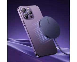 Бездротовий зарядний пристрій Baseus Simple Mini3 Magnetic Wireless Charger 15W (MagSafe for iPhone) (CCJJ040205) Purle