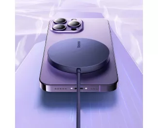 Бездротовий зарядний пристрій Baseus Simple Mini3 Magnetic Wireless Charger 15W (MagSafe for iPhone) (CCJJ040205) Purle