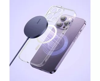 Бездротовий зарядний пристрій Baseus Simple Mini3 Magnetic Wireless Charger 15W (MagSafe for iPhone) (CCJJ040205) Purle