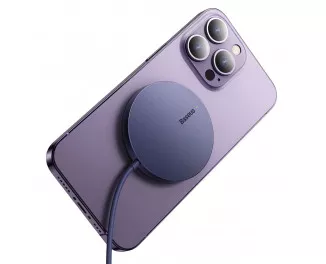 Бездротовий зарядний пристрій Baseus Simple Mini3 Magnetic Wireless Charger 15W (MagSafe for iPhone) (CCJJ040205) Purle