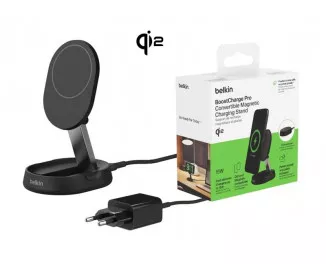 Беспроводное зарядное устройство Belkin 15W Stand Magnetic Qi2 Black (WIA008VFBK)