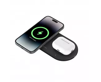 Беспроводное зарядное устройство Belkin 2-in-1 Magnetic Wireless Charging Pad with Qi2 15W Black (WIZ021VFBK)