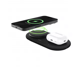 Беспроводное зарядное устройство Belkin 2-in-1 Magnetic Wireless Charging Pad with Qi2 15W Black (WIZ021VFBK)