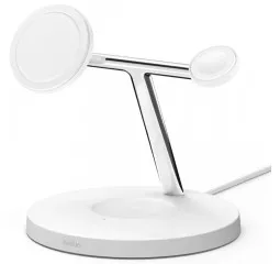 Беспроводное зарядное устройство Belkin 3-in-1 MagSafe iPhone Fast charger White (WIZ017VFWH)