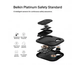 Бездротовий зарядний пристрій Belkin BoostCharge 3-in-1 Magnetic Foldable Wireless Charger with Qi2 15W Black (WIZ029vfBK)
