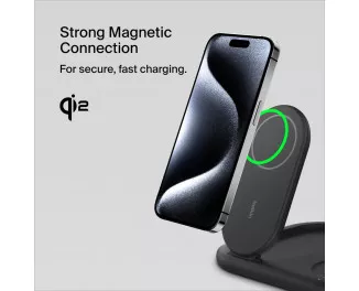 Бездротовий зарядний пристрій Belkin BoostCharge 3-in-1 Magnetic Foldable Wireless Charger with Qi2 15W Black (WIZ029vfBK)