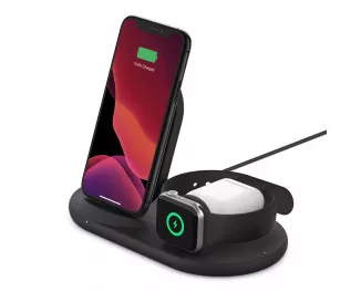 Бездротовий зарядний пристрій Belkin BoostCharge 3-in-1 Wireless Charger for Apple Devices Black (WIZ001vfBK)