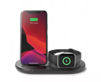 Бездротовий зарядний пристрій Belkin BoostCharge 3-in-1 Wireless Charger for Apple Devices Black (WIZ001vfBK)