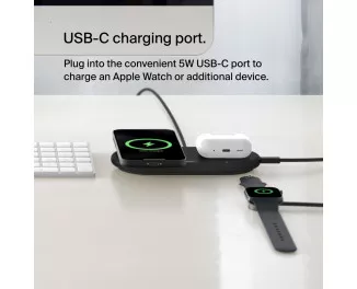 Беспроводное зарядное устройство Belkin BoostCharge Pro 2-in-1 Magnetic Wireless Charging Pad with Qi2 15W Black (WIZ021vfBK)