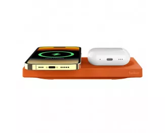 Беспроводное зарядное устройство Belkin BoostCharge Pro 2-in-1 Wireless Charging Pad with MagSafe 15W Orange (HR1H2)