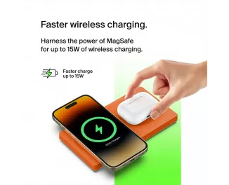 Беспроводное зарядное устройство Belkin BoostCharge Pro 2-in-1 Wireless Charging Pad with MagSafe 15W Orange (HR1H2)