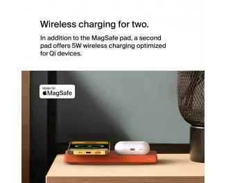 Беспроводное зарядное устройство Belkin BoostCharge Pro 2-in-1 Wireless Charging Pad with MagSafe 15W Orange (HR1H2)