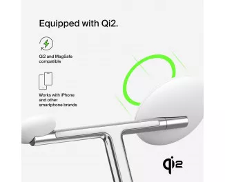 Беспроводное зарядное устройство Belkin BoostCharge Pro 3-in-1 Magnetic Wireless Charging Stand with Qi2 15W White (WIZ023vfWH)