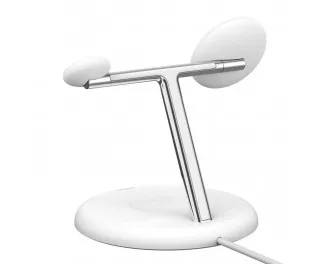 Беспроводное зарядное устройство Belkin BoostCharge Pro 3-in-1 Magnetic Wireless Charging Stand with Qi2 15W White (WIZ023vfWH)