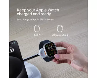 Беспроводное зарядное устройство Belkin BoostCharge Pro 3-in-1 Magnetic Wireless Charging Stand with Qi2 15W White (WIZ023vfWH)