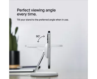 Беспроводное зарядное устройство Belkin BoostCharge Pro 3-in-1 Magnetic Wireless Charging Stand with Qi2 15W White (WIZ023vfWH)