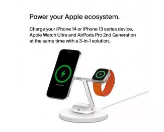 Беспроводное зарядное устройство Belkin BoostCharge Pro 3-in-1 Wireless Charger with Official MagSafe Charging 15W Black (WIZ017vfBK)