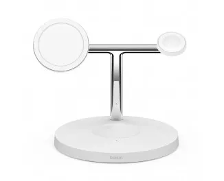 Беспроводное зарядное устройство Belkin BoostCharge Pro 3-in-1 Wireless Charger with Official MagSafe Charging 15W White (WIZ017vfWH)