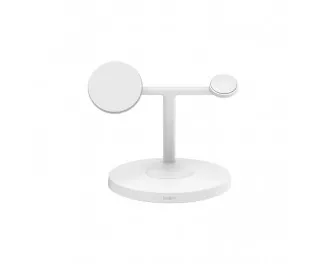 Бездротовий зарядний пристрій Belkin BoostCharge Pro 3-in-1 Wireless Charging Stand with Qi2 15W White (WIZ032kqWH)