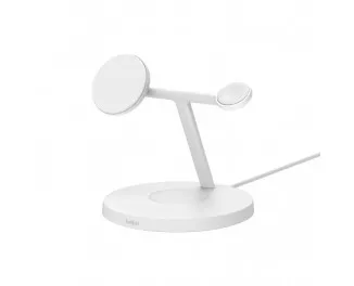 Бездротовий зарядний пристрій Belkin BoostCharge Pro 3-in-1 Wireless Charging Stand with Qi2 15W White (WIZ032kqWH)