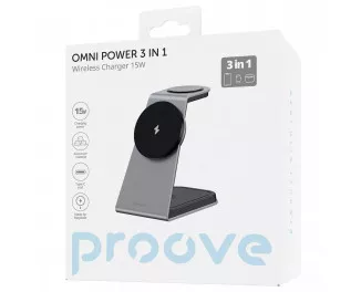 Бездротовий зарядний пристрій Proove Omni Power 3in1 15W Gray (WSOP15020003)