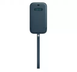 Чехол для Apple iPhone 12 / 12 Pro  Apple Leather Sleeve with MagSafe Baltic Blue (MHYD3)