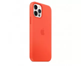 Чохол для Apple iPhone 12 / 12 Pro Silicone Case with MagSafe and Splash Screen Electric Orange