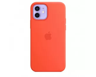 Чохол для Apple iPhone 12 / 12 Pro Silicone Case with MagSafe and Splash Screen Electric Orange