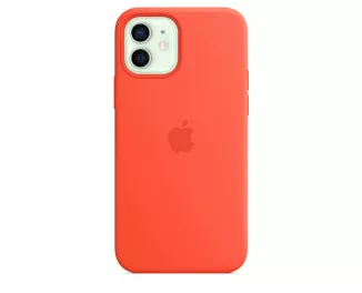 Чохол для Apple iPhone 12 / 12 Pro Silicone Case with MagSafe and Splash Screen Electric Orange