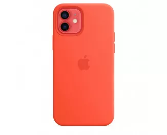 Чохол для Apple iPhone 12 / 12 Pro Silicone Case with MagSafe and Splash Screen Electric Orange