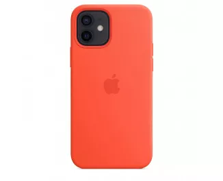Чохол для Apple iPhone 12 / 12 Pro Silicone Case with MagSafe and Splash Screen Electric Orange