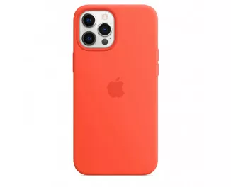 Чохол для Apple iPhone 12 / 12 Pro Silicone Case with MagSafe and Splash Screen Electric Orange