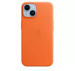 Чехол для Apple iPhone 14 Plus  Apple Leather Case with MagSafe Orange (MPPF3)