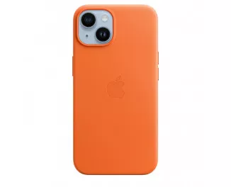 Чехол для Apple iPhone 14 Plus  Apple Leather Case with MagSafe Orange (MPPF3)