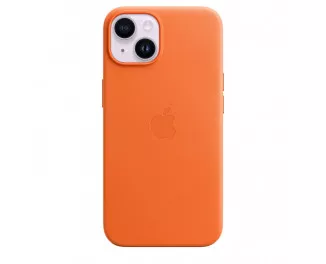 Чехол для Apple iPhone 14 Plus  Apple Leather Case with MagSafe Orange (MPPF3)