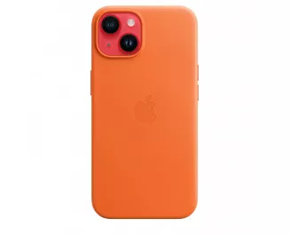 Чехол для Apple iPhone 14 Plus  Apple Leather Case with MagSafe Orange (MPPF3)