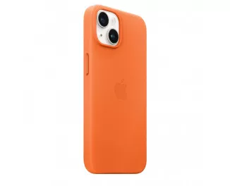 Чехол для Apple iPhone 14 Plus  Apple Leather Case with MagSafe Orange (MPPF3)