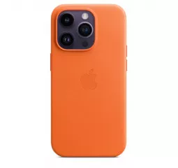 Чехол для Apple iPhone 14 Pro Max  Apple Leather Case with MagSafe Orange (MPPR3)