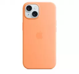 Чехол для Apple iPhone 15 Plus  Apple Silicone Case with MagSafe Orange Sorbet (MT173)