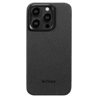 Чохол для iPhone 15 Pro Pitaka MagEZ Case 4 Twill 600D Black/Grey (KI1501PA)