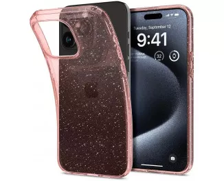 Чехол для iPhone 15 Pro Spigen Liquid Crystal Glitter Rose Quartz (ACS06702)